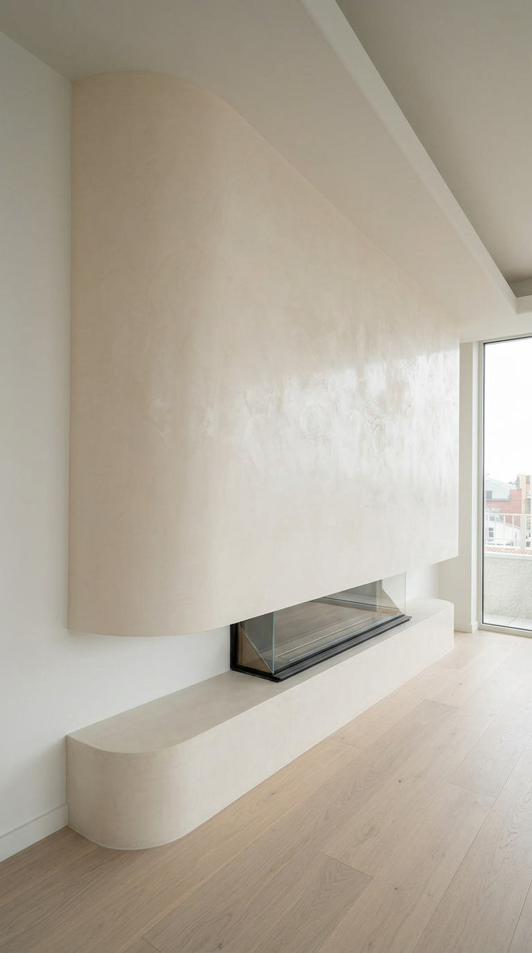 Sculptural Plaster Fireplace